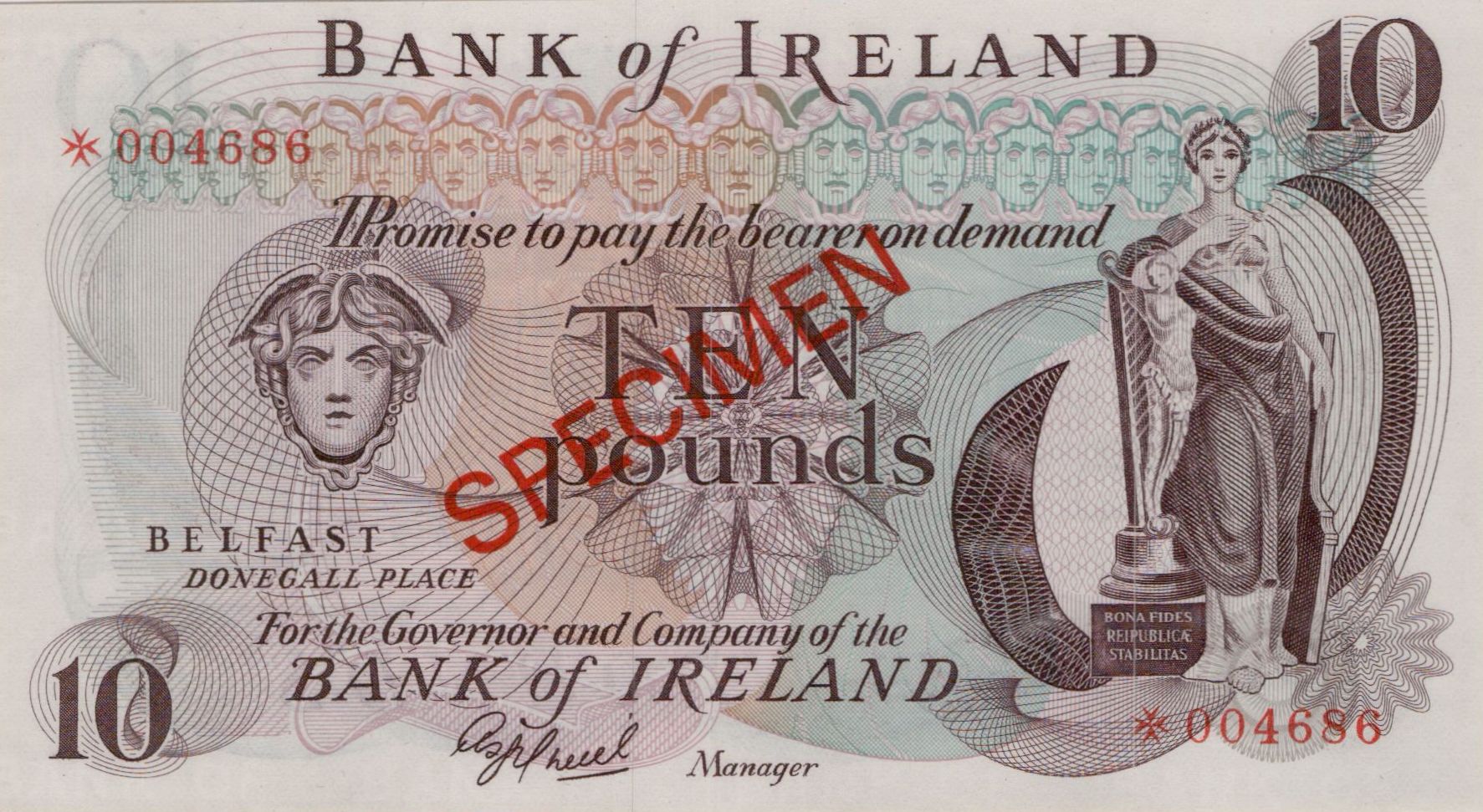 Ireland 10 1971 UNC P-63/sb [Specimen]